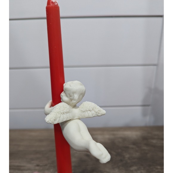 Vintage‎ Treasured Times Snow Angel Candle Climbers 4-Pieces Porcelain Bisque - Picture 4 of 8